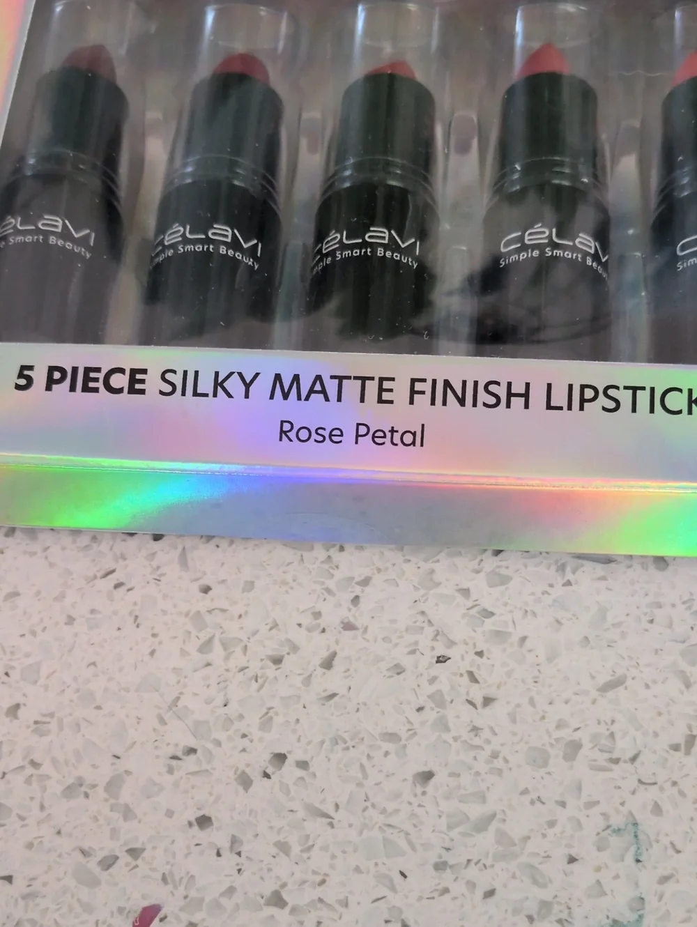 Rose Petal 5-Piece Silky Matte Lipstick Set - Pink